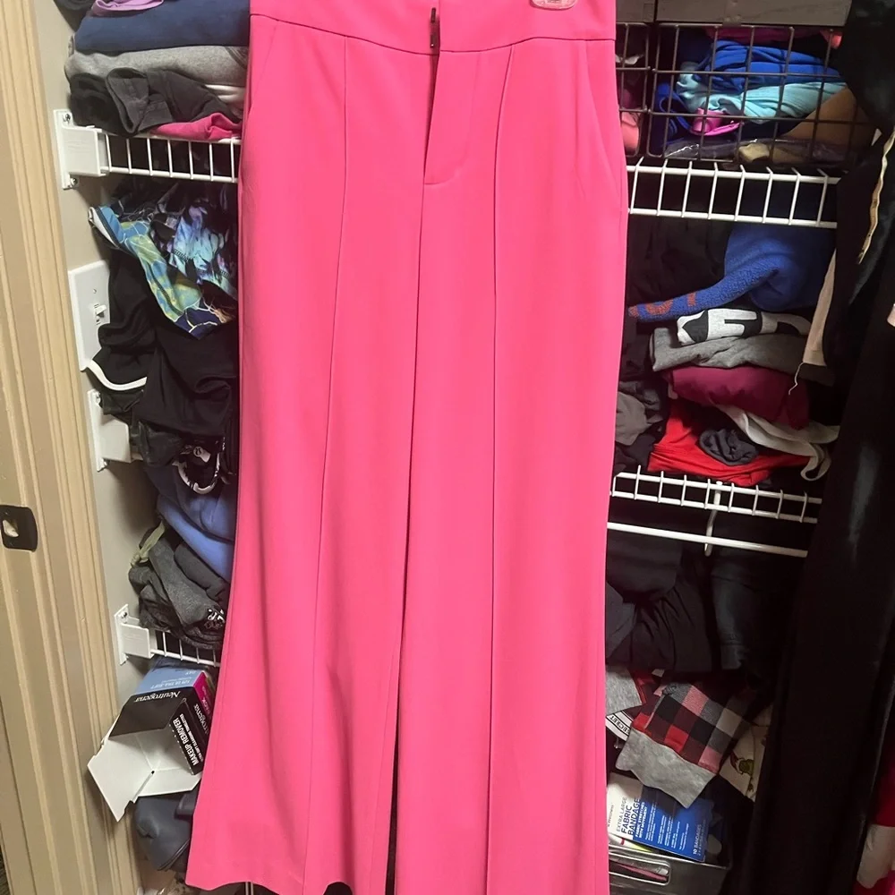 Alice + Olivia Vibrant Pink Wide Leg Pants - Picture 2 of 4